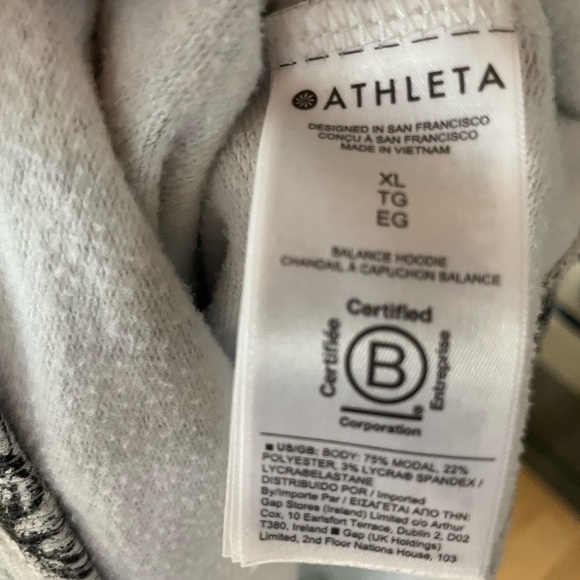 **Athleta Balance Hoodie Sweatshirt - Eden Floral Grey - Picture 6 of 9